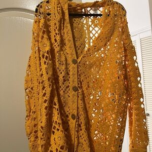 H&M orange crochet top size L